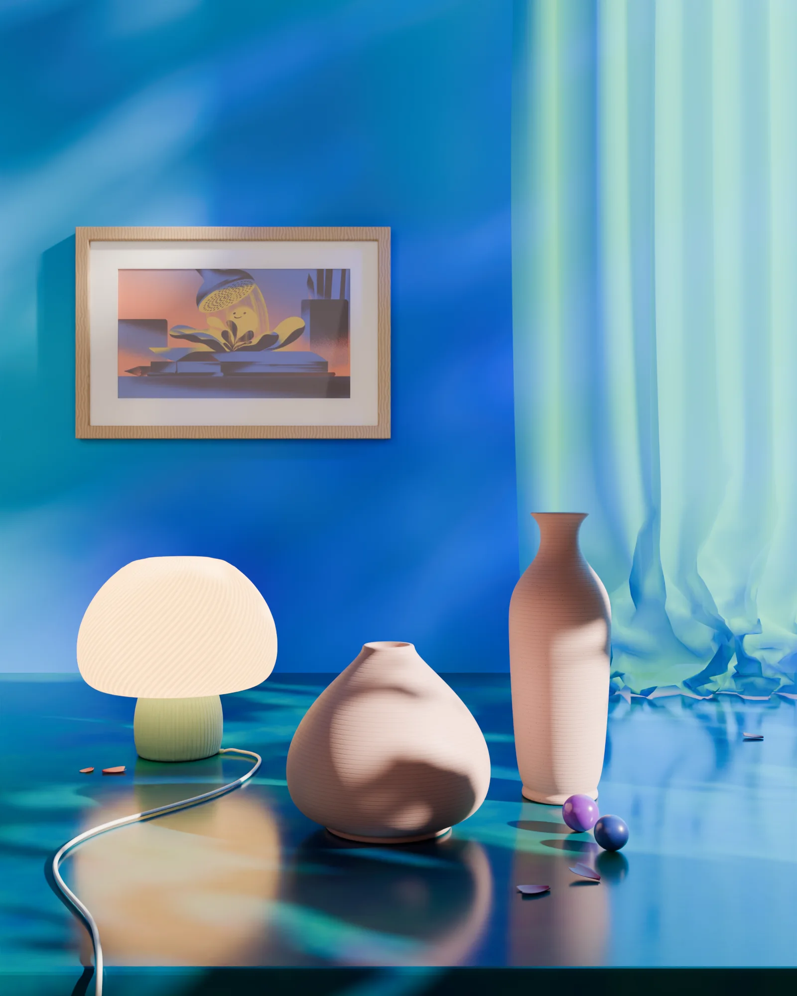 Still life with wall art