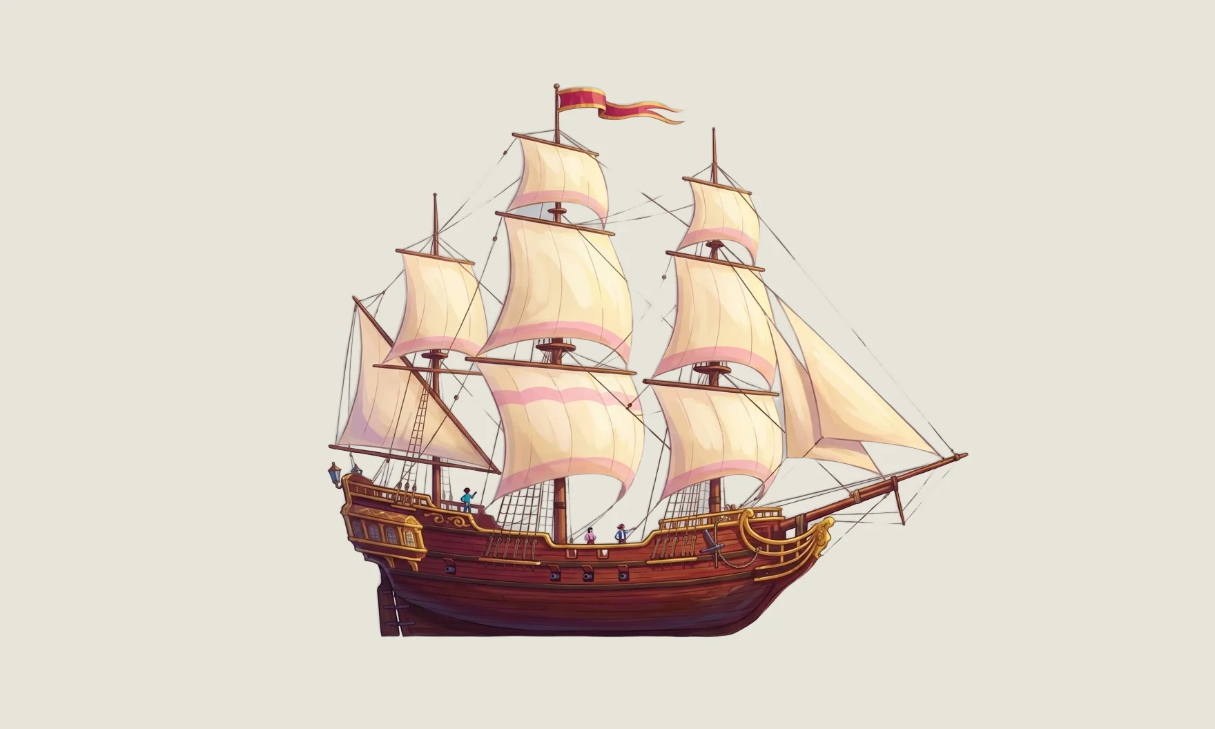 Cut-out ship.