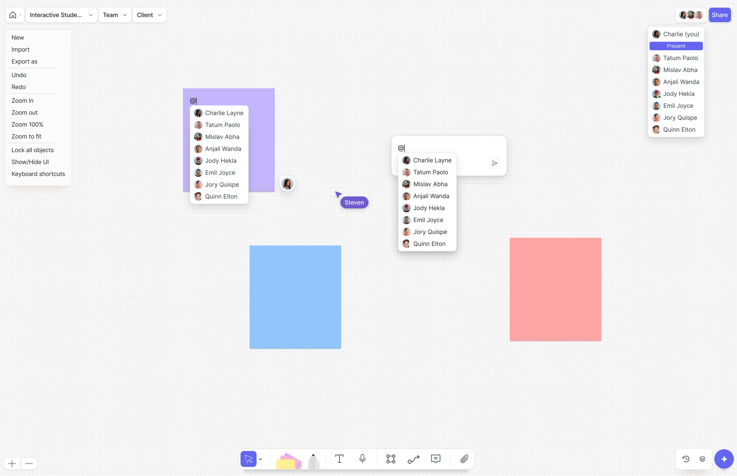 Mentions and collaboration.